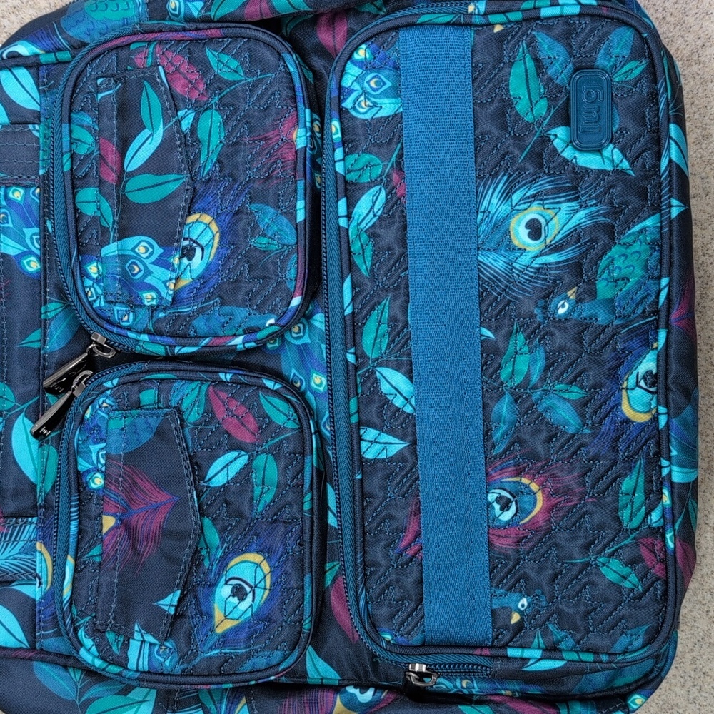 Lug Mini Puddle Jumper convertible Crossbody/Tote/Backpack. Peacock Teal - Picture 3 of 12